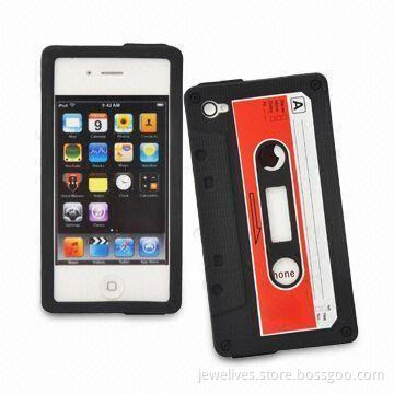 Tape-shaped Silicone Skin Case for Apple's iPhone 4, with Soft Cushioning Feature